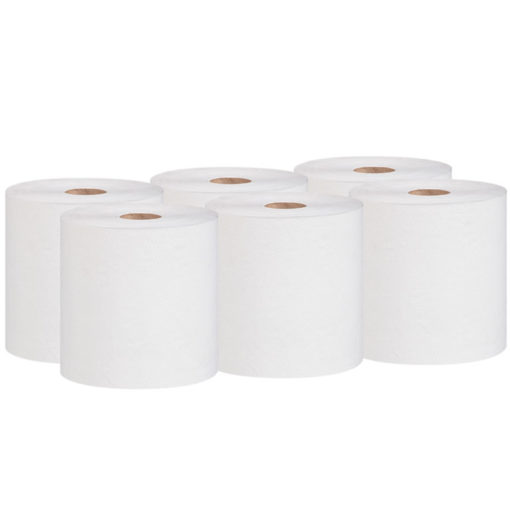 6 x 800ft White Roll Towels